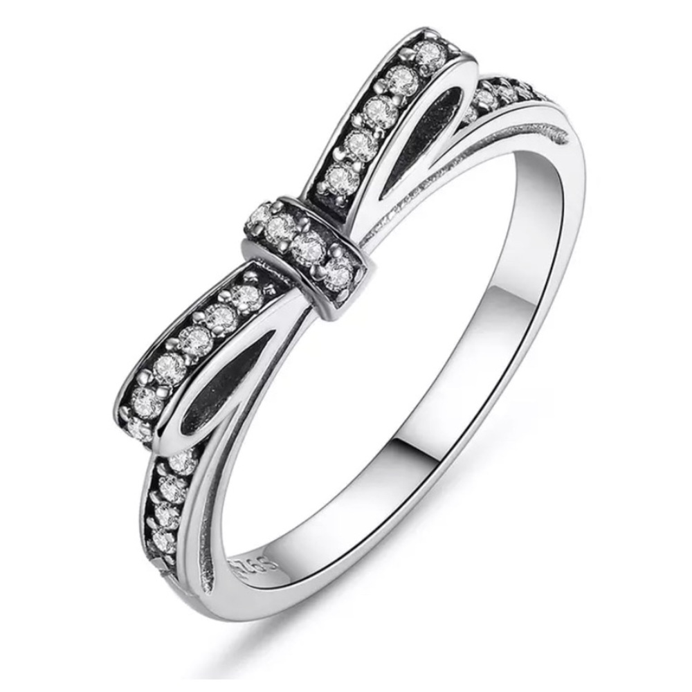 925 Sterling Silver Bow Knot Ring, Pandora Style
